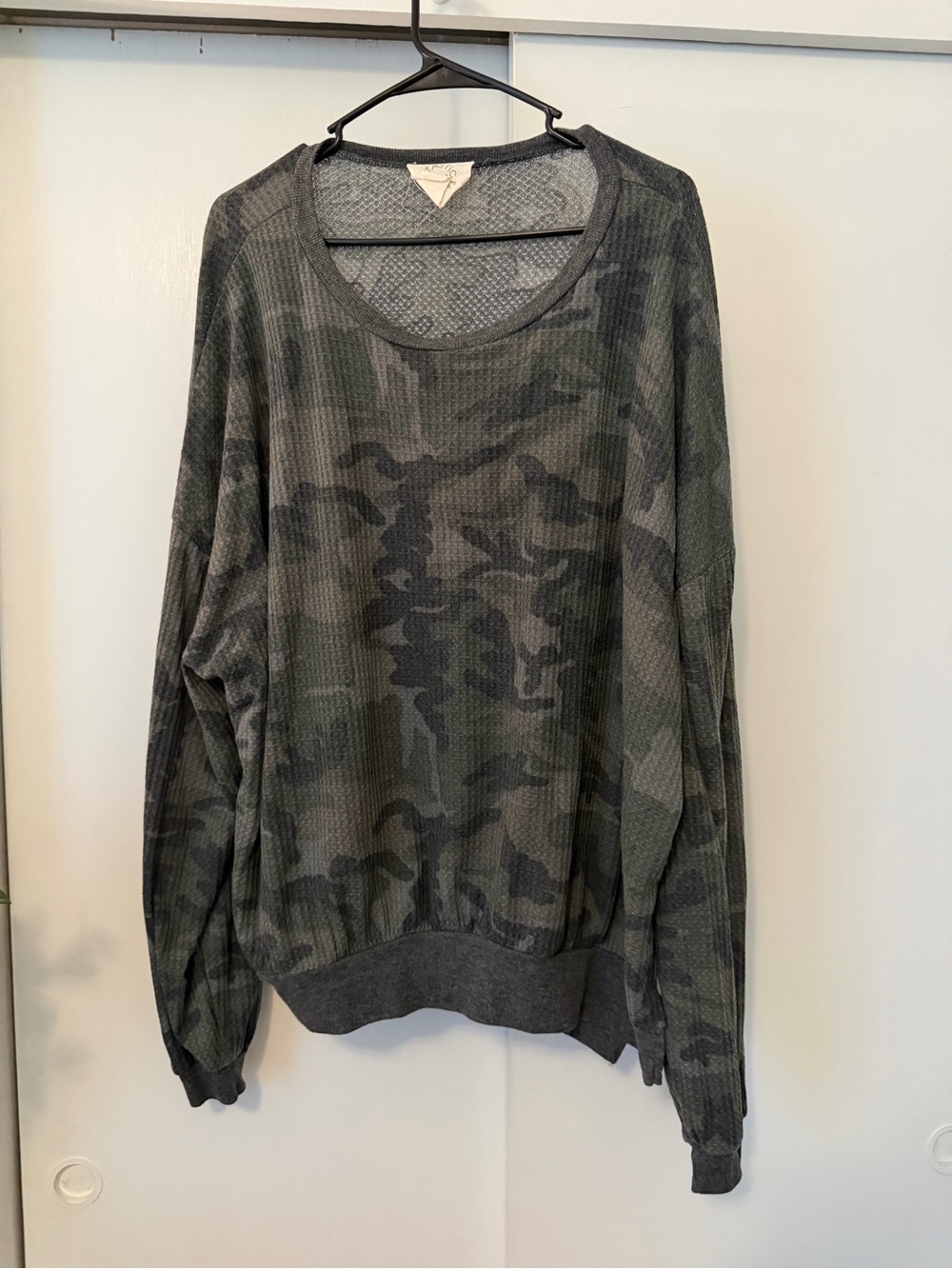 Fantastic Fawn Men's Camouflage Crewneck Sweater in Gray and Olive